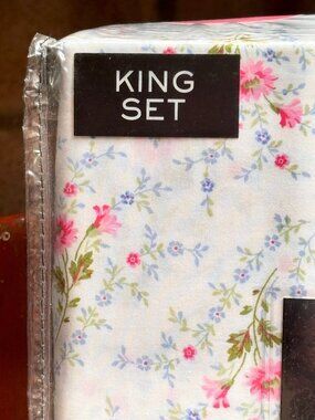 Ralph Lauren French Country Cottage Floral King Size Sheet Set  PERCALE COTTON